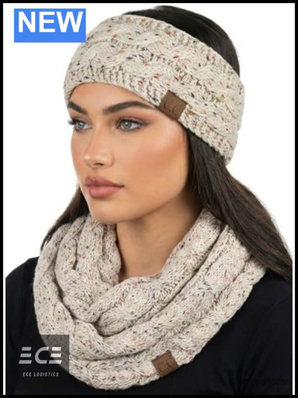 Soft Knit Headwrap and Infinity Scarf Set Winter Cold Weather Accessories